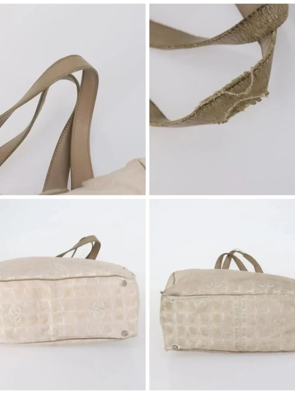 CHANEL New Travel Line Tote Bag Nylon 3 Set Pink Beige CC Auth ti3465